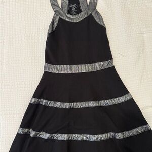 Flowers by Zoe Black and Silver Ruched Tiered Cocktail Dress